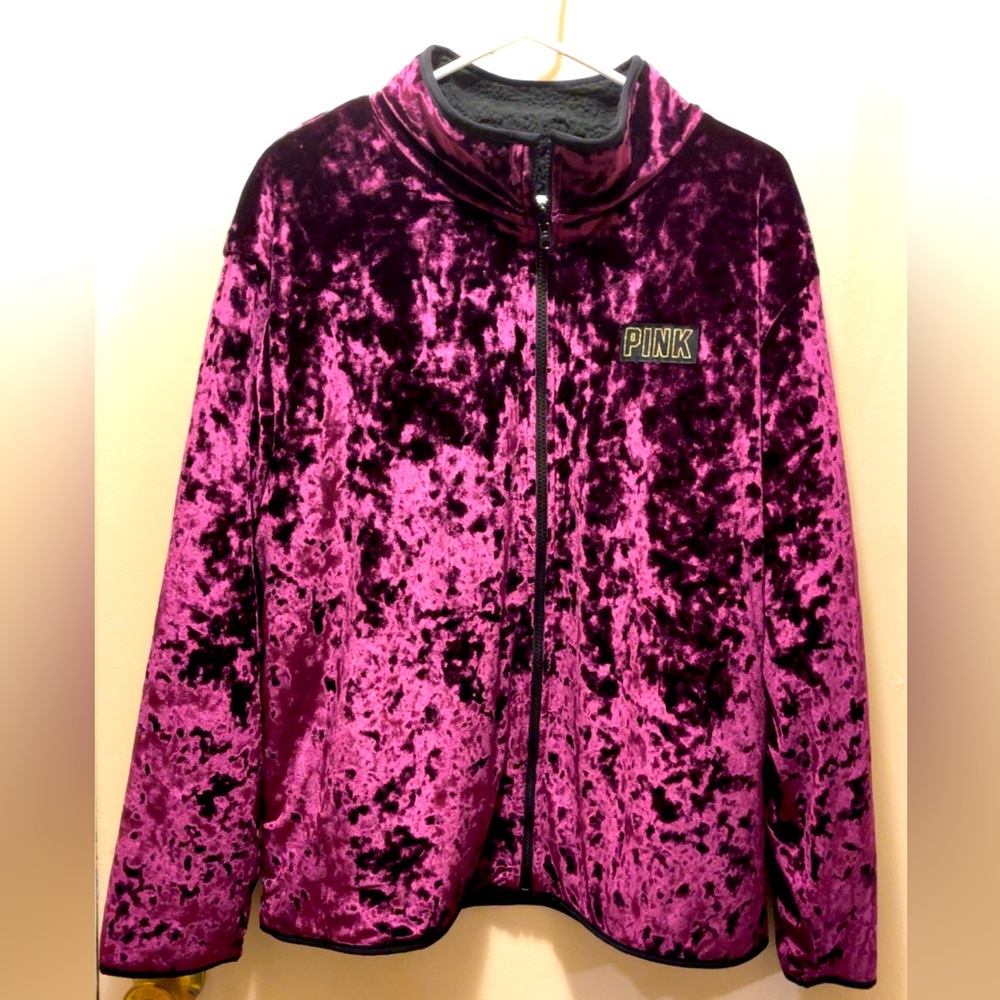 Brand New PINK BY VICTORIA SECRET VELVET SHERPA REVERSIBLE JACKET